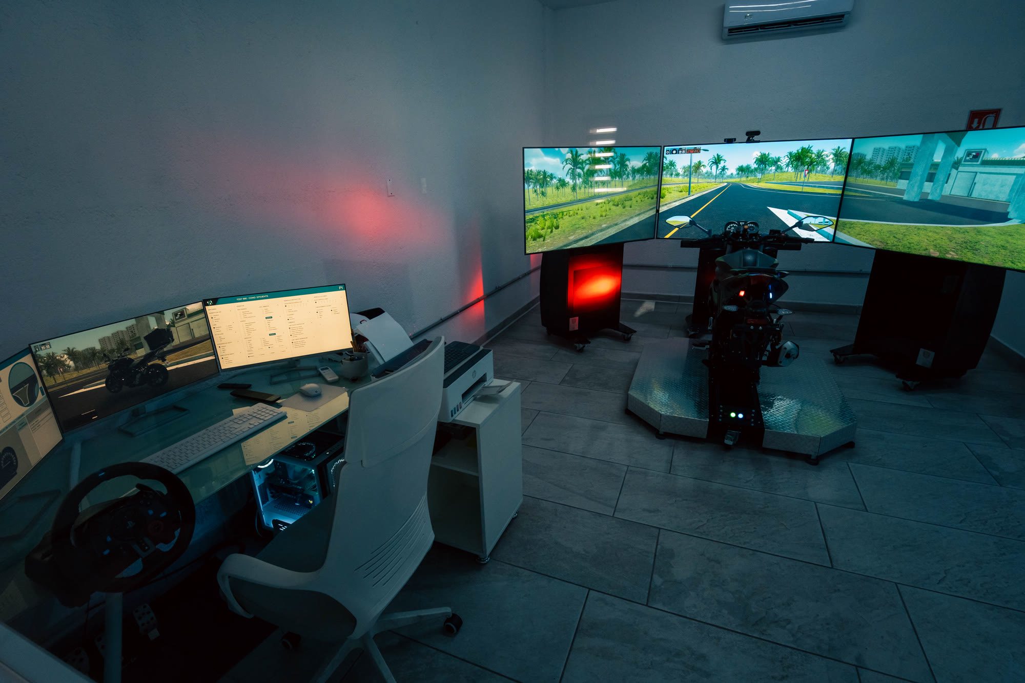 Motorcycle simulator classroom at the Escobedo police department